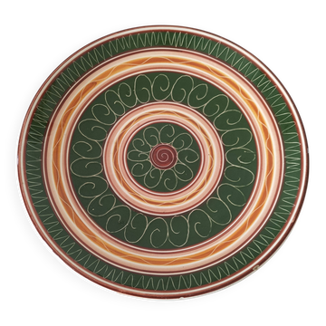 Assiette creuse artisanale – Poterie de Gruyère – Années 1950–70