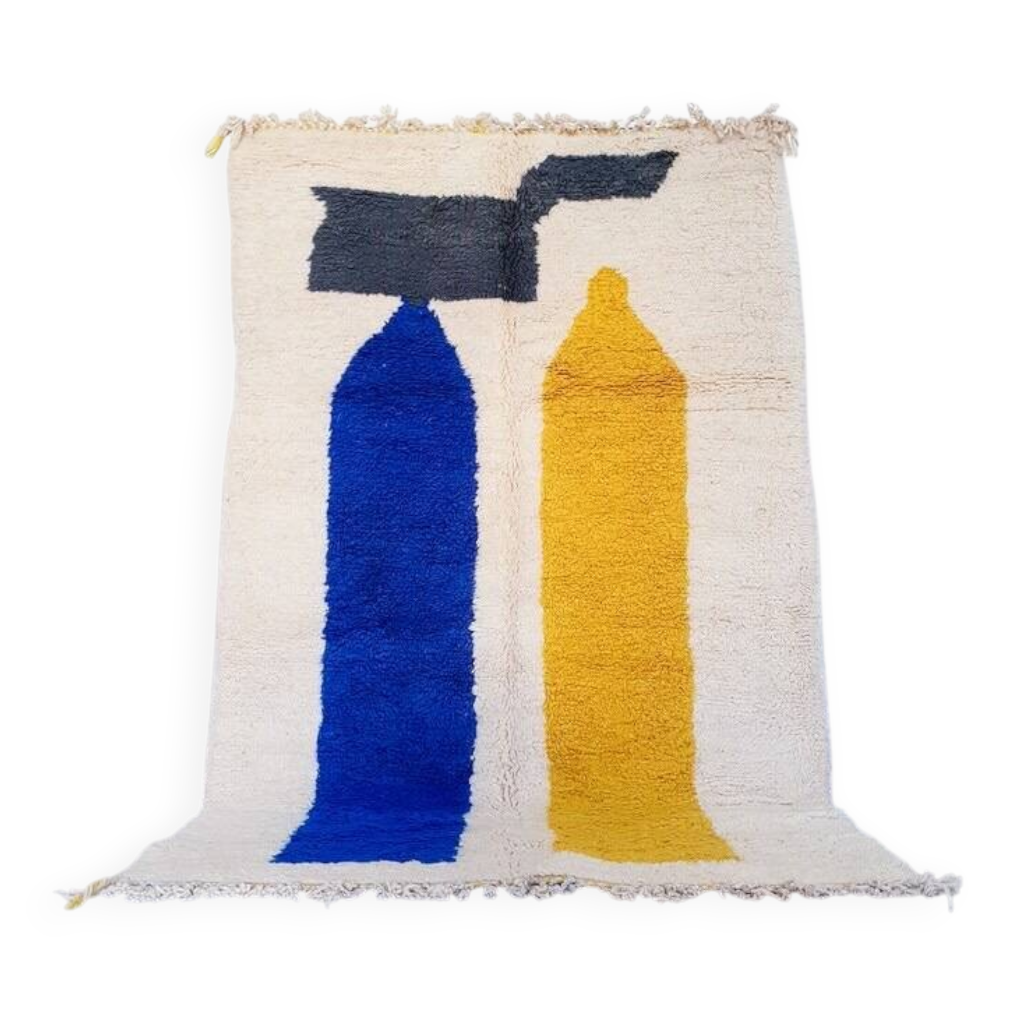Traditional Berber rug in natural wool, size 200 x 300 cm.