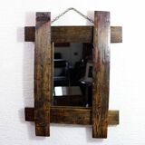 Brutalist solid wood mirror