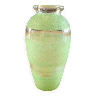 Green granite glass vase