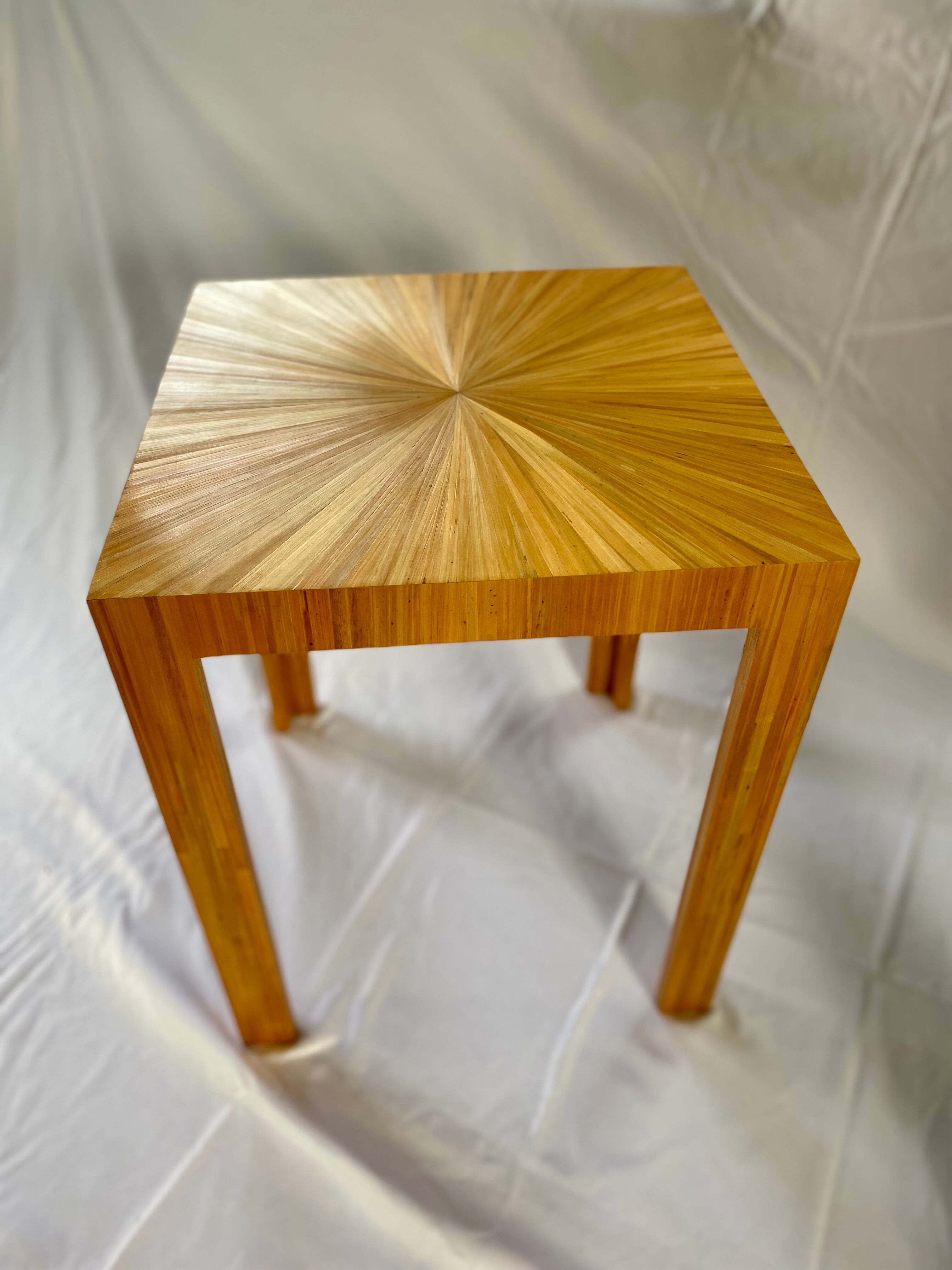 End of sofa straw marquetry