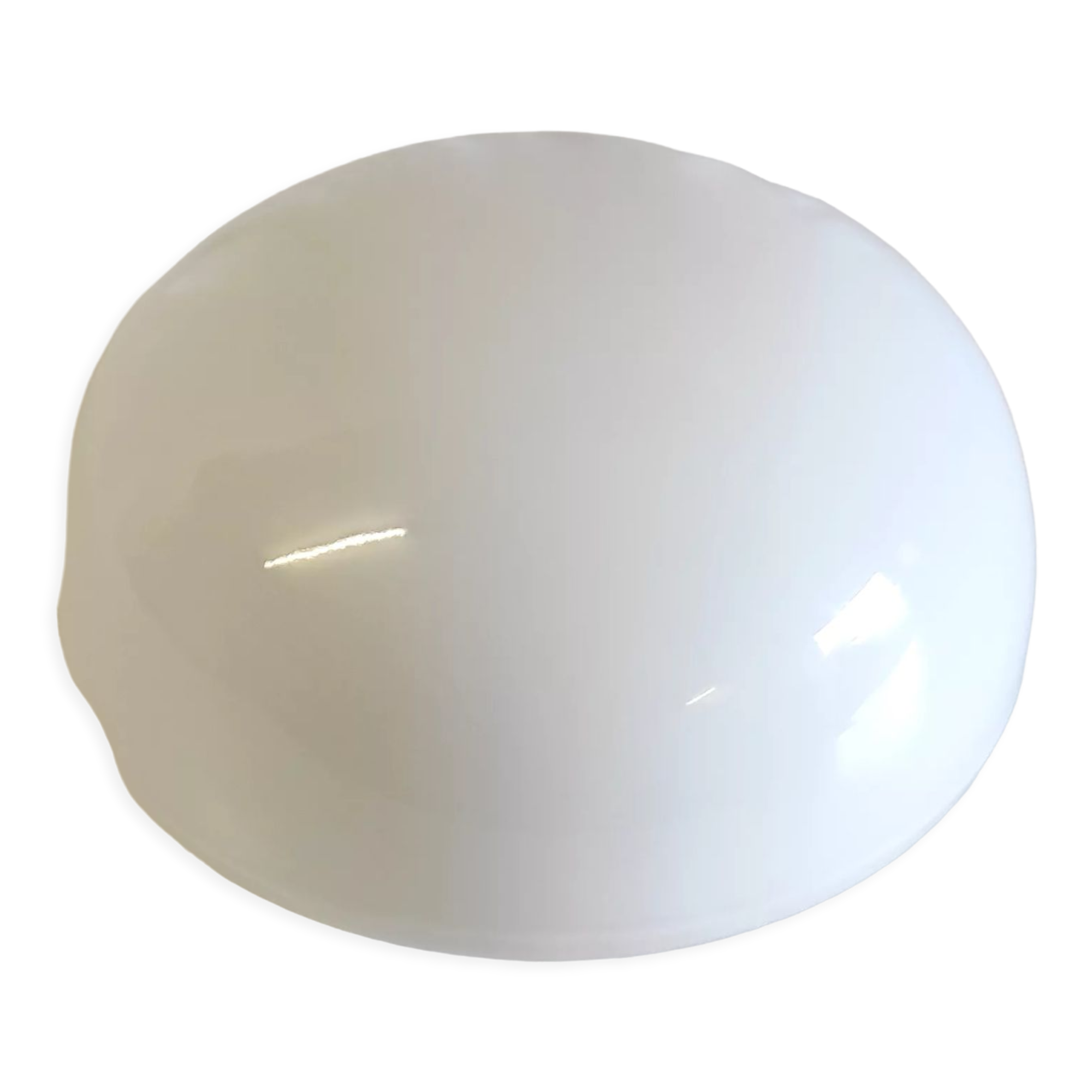 Plafonnier ou applique en verre opalin 20 cm, années 60-70