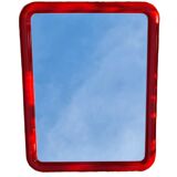Miroir rectangulaire rouge vintage 35x45,5cm