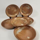 Set of 6 hollow plates in Puisaye stoneware