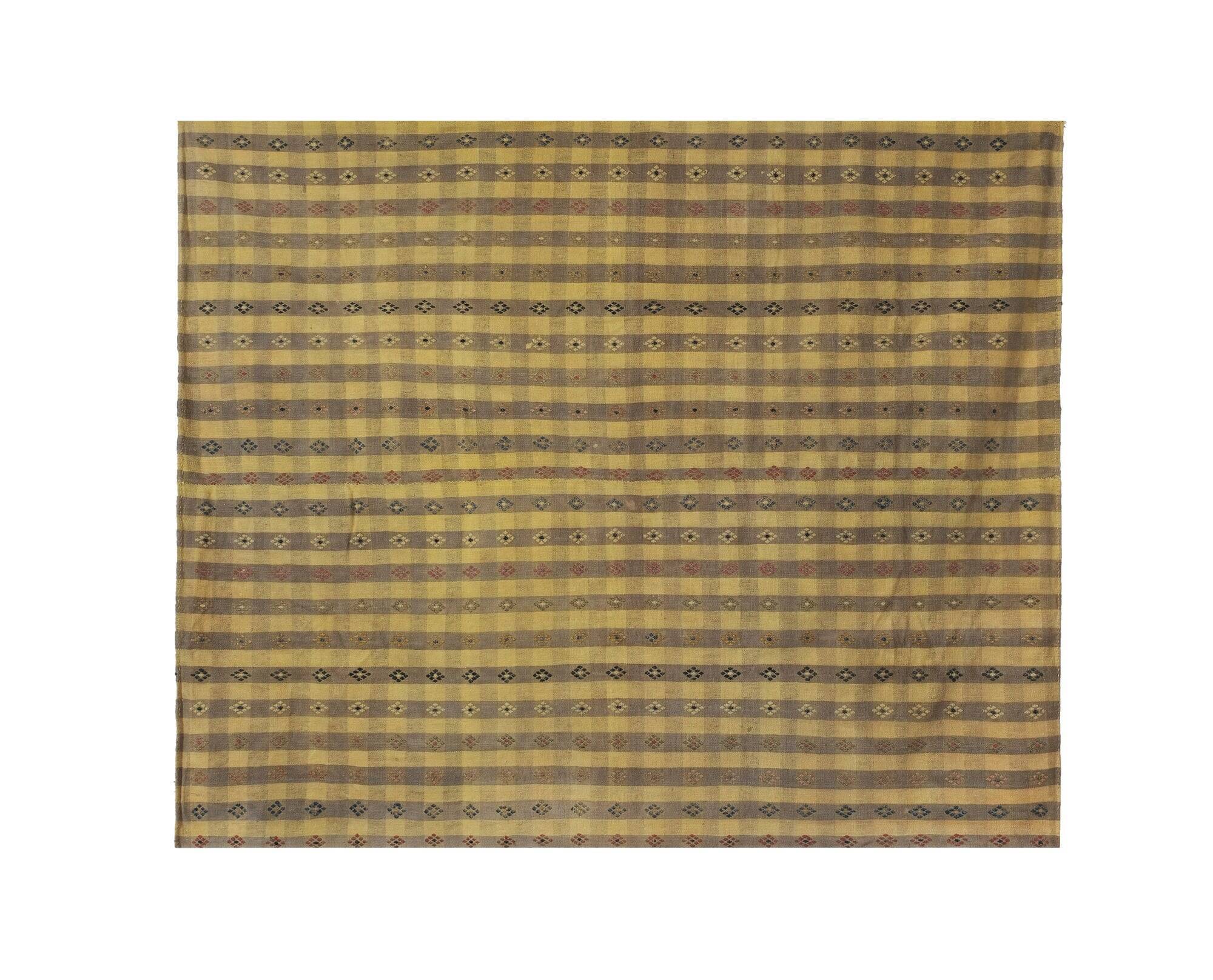 Vintage Turkish kilim handwoven 214x262 cm
