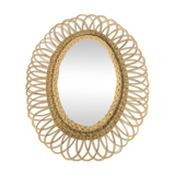 Wicker oval mirror 63x52cm