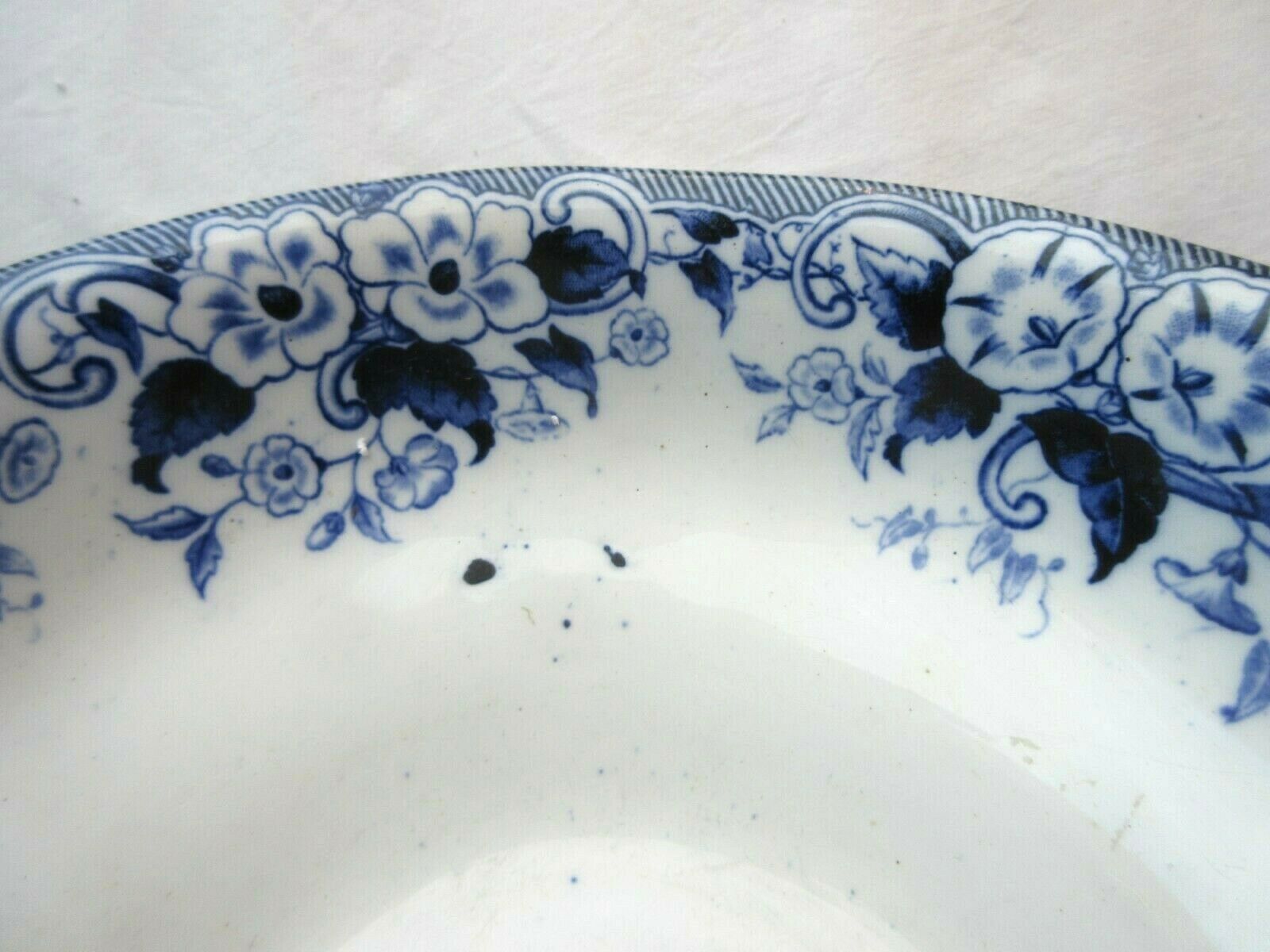 Saladier Creil Montereau, modèle Flora: Les Liserons bleus