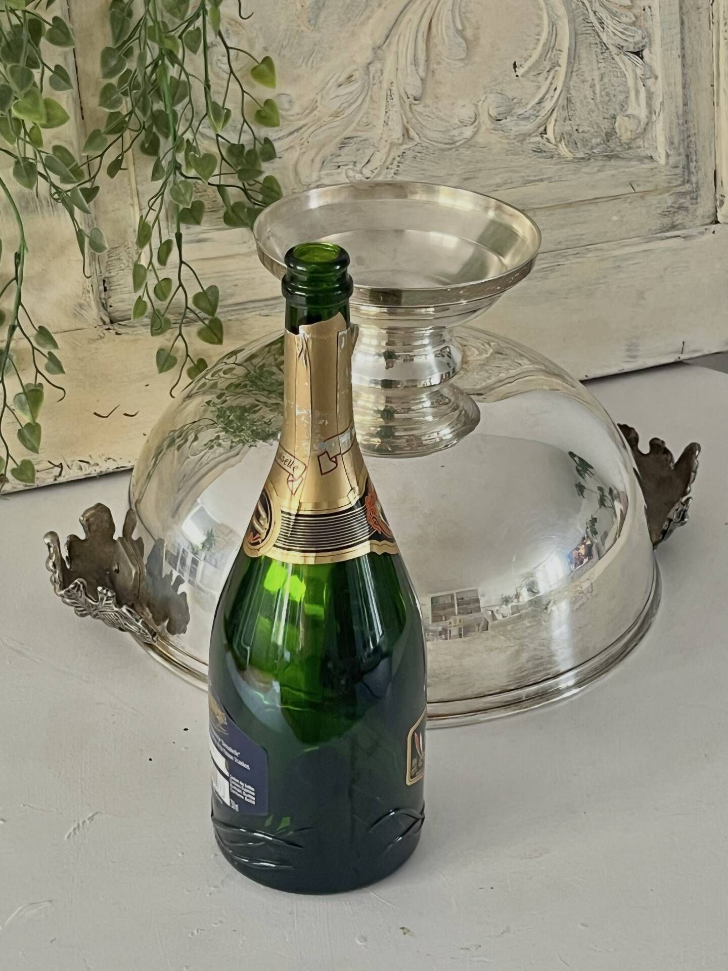 Champagne bucket Silver Plated with Grape Handles, Cl