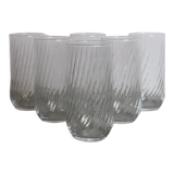 Set of 6 transparent water glasses