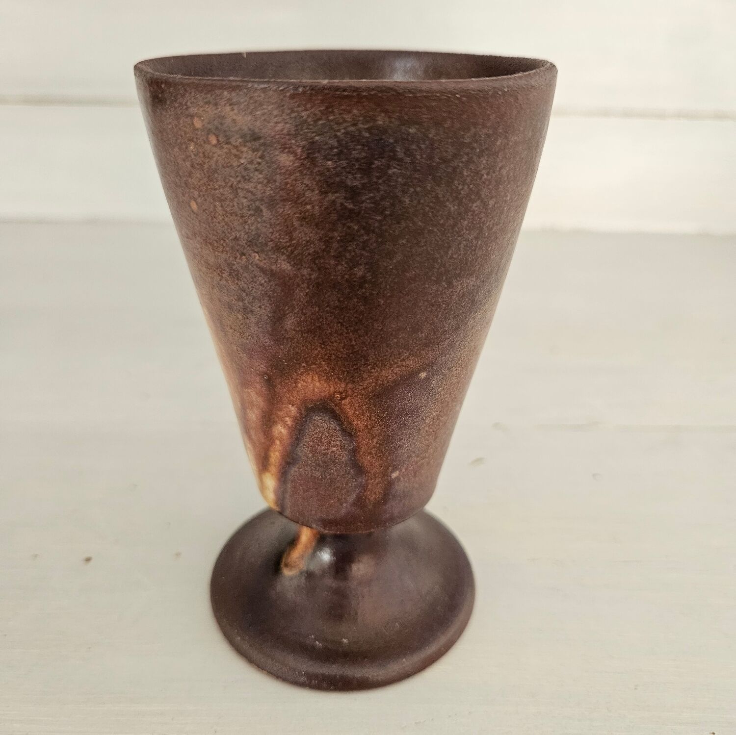 Pair of glazed stoneware mazagrans - Vintage, 1970s