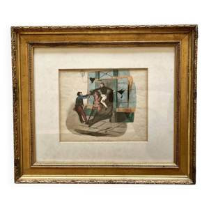 Lithographie ancienne - cadre