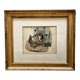 Antique lithograph Le Charivari 1844 framed – 19th-century gilded frame