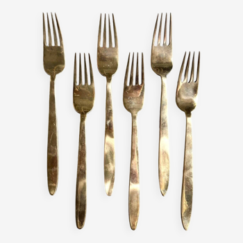 6 gilded bronze starter forks