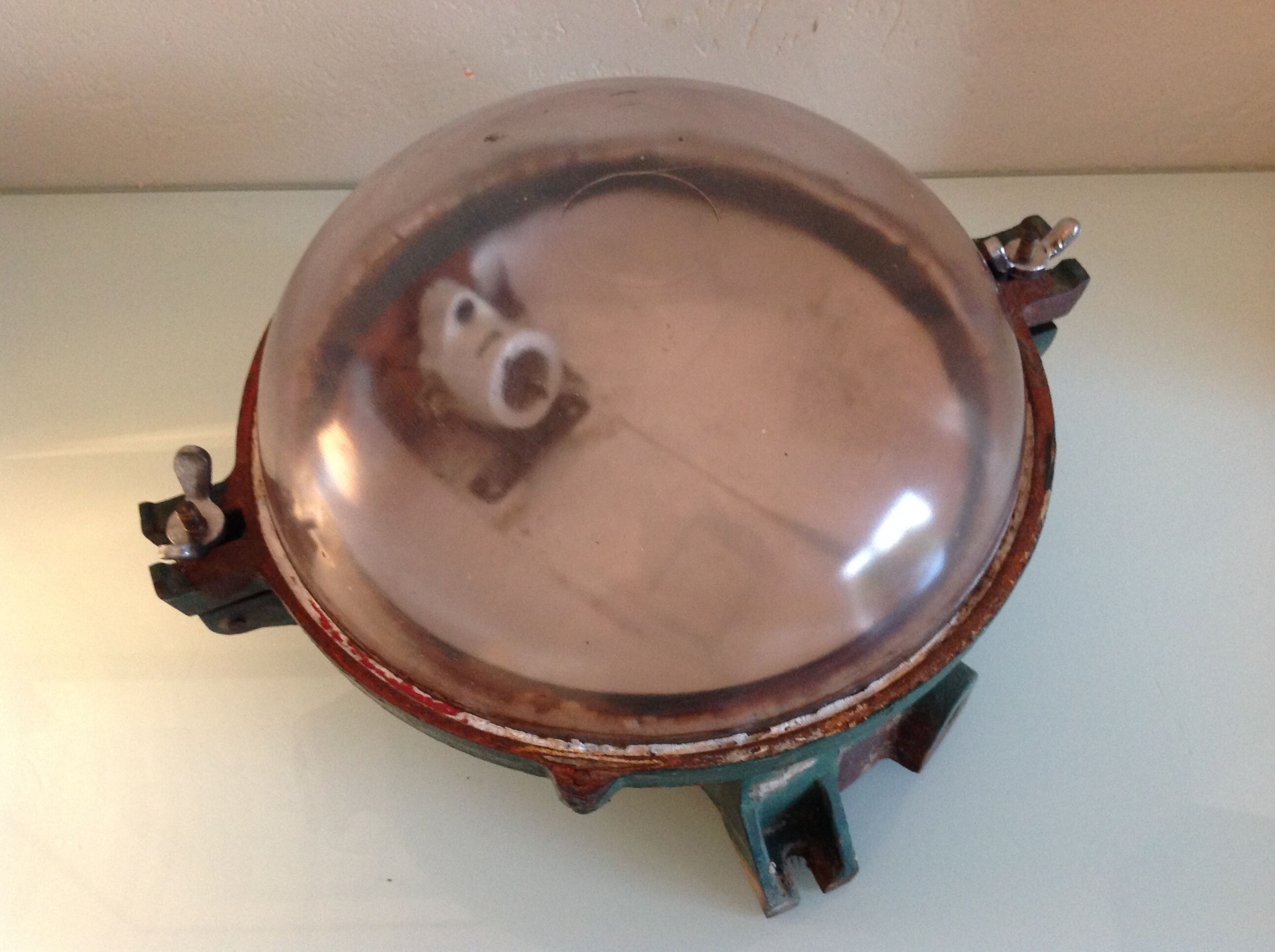 Ceiling lamp porthole cast iron industrial style / vintage 50s-60s