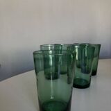 Set of 6 green rosemary blown tumbler glasses 1960
