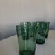 Set de 6 verres gobelets soufflés verts romarin 1960