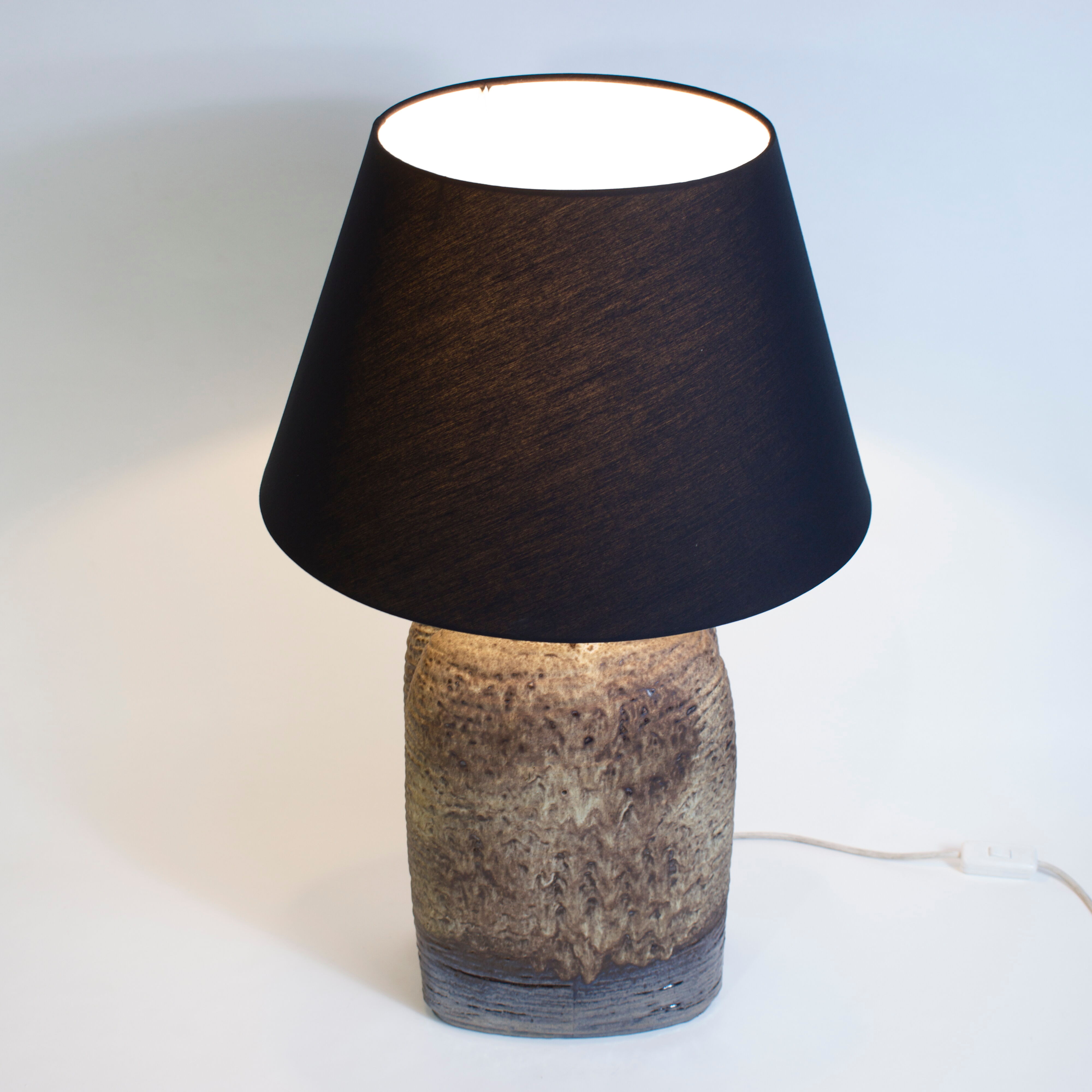 Vintage ceramic lamp and enamel by Kaiser Leuchten, Germany 1969