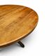 Solid oak dining table, also known as a monastery table, with a sturdy central pedestal, heavy-duty construction