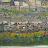 Painting landscape countryside farm Hery Yonne Bourgogne-Franche-Comté