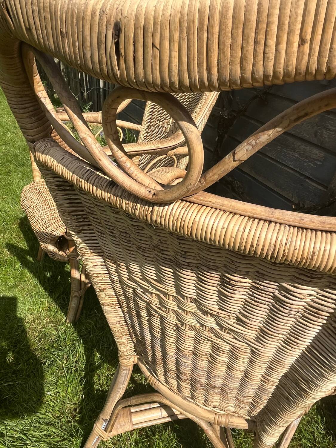 Rattan armchair duo