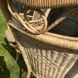 Rattan armchair duo