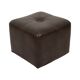 Vintage Square Pouf Brown Faux Leather Patchwork 40cm