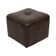 Vintage Square Pouf Brown Faux Leather Patchwork 40cm