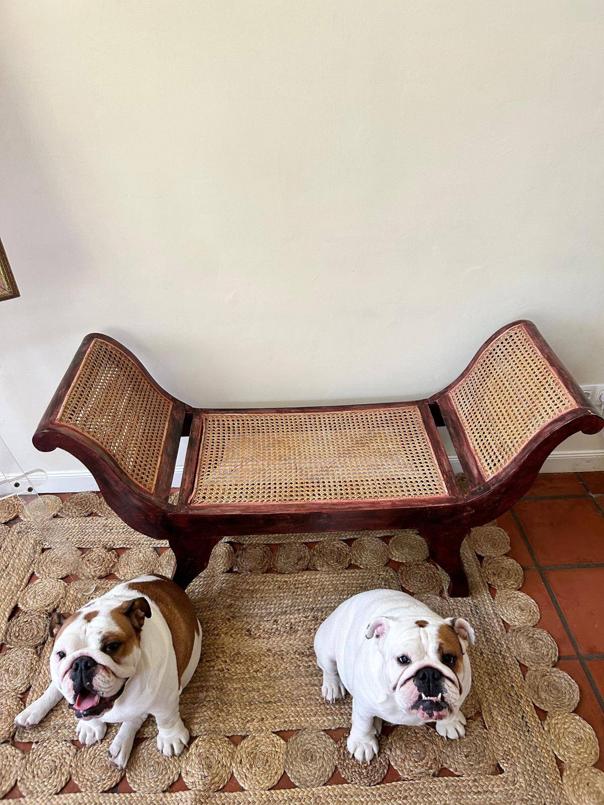 Anglo-Indian wicker bench