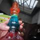 Multicoloured glass candlestick
