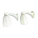 Pair of white opaline sconces early 20th century