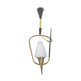 Black and gold chrome pin hanging lamp, 1950