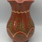 Vintage pitcher in glazed terracotta and polychrome décor