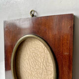 Mahogany wood frame with brass borders