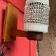 Pair of Scandinavian wall sconces in glass and teak, 1960s