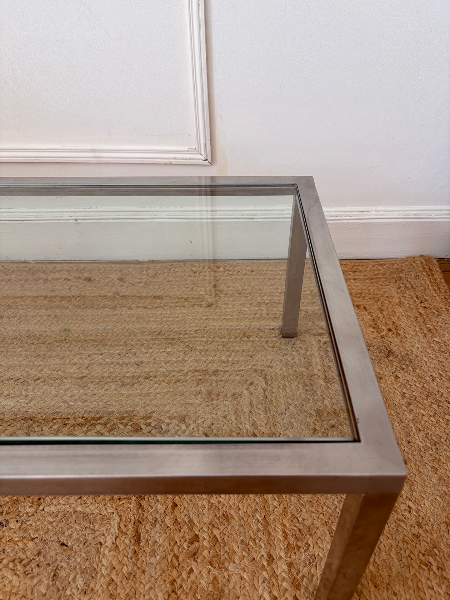 Chrome and glass coffee table from the 70s.