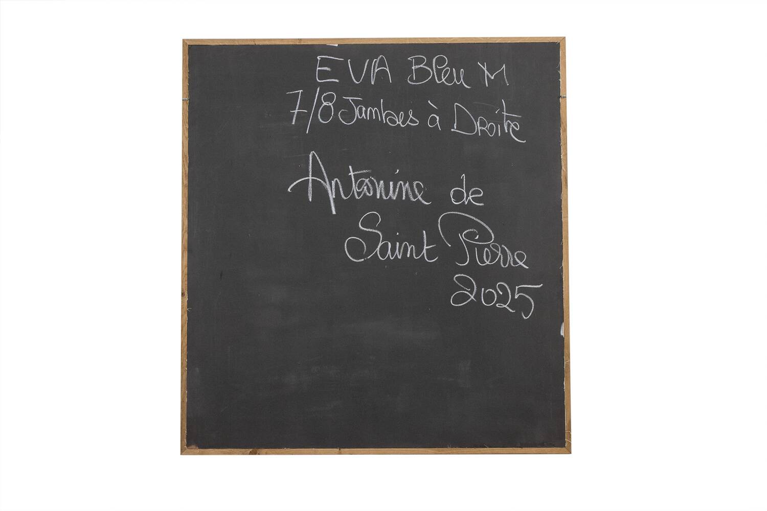 Antonine de Saint Pierre Blue lacquered metal sign. Contemporary