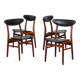 Suite de 4 chaises vintage en bois de style scandinave, 1960