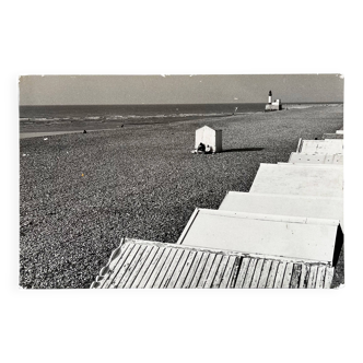 Large photograph on wooden panel Le Tréport 1980