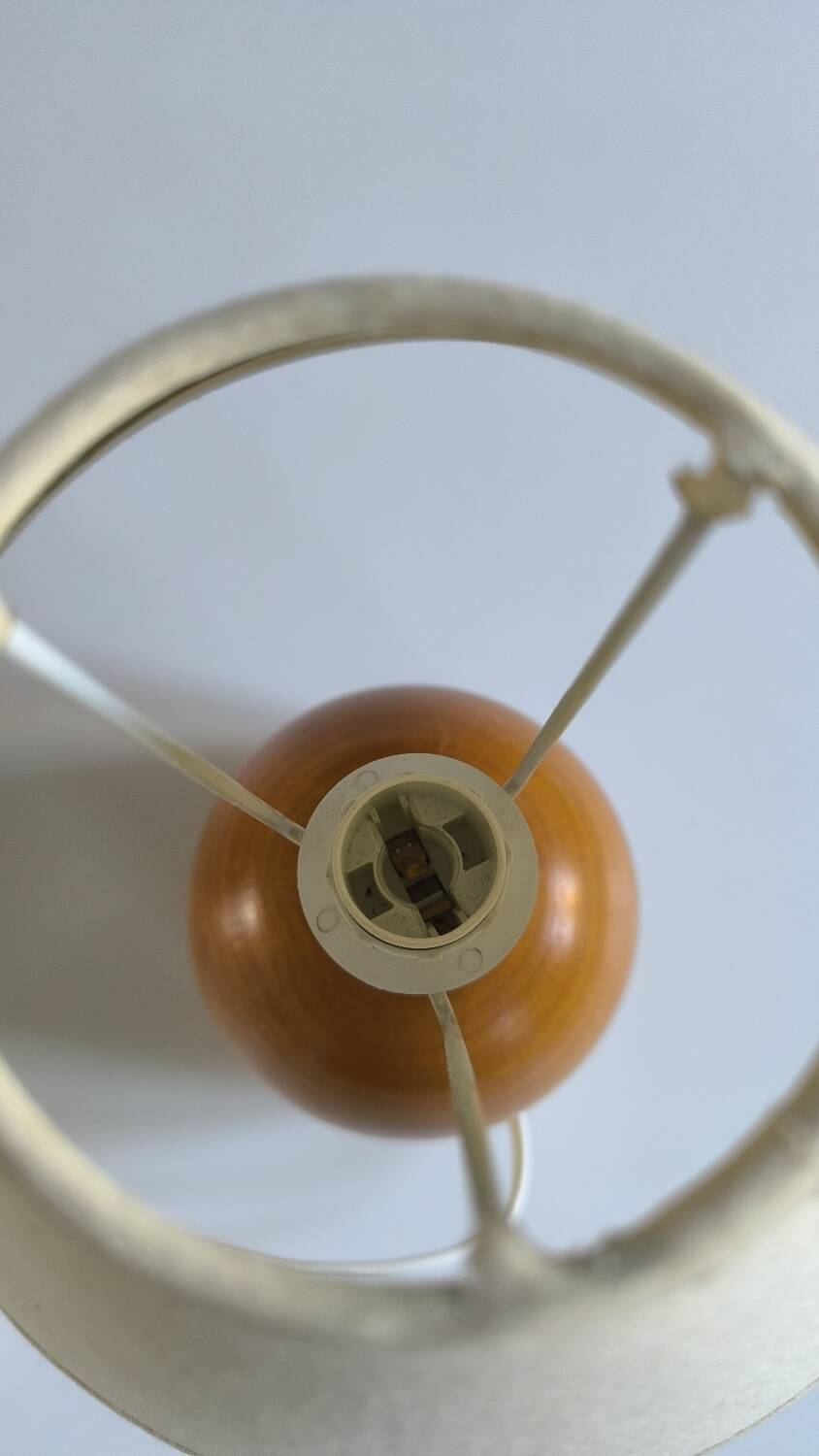 Solid walnut ball table lamp 1970