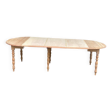 Table à manger ronde extensible à volets Louis Philippe XXème rénovée 260cm