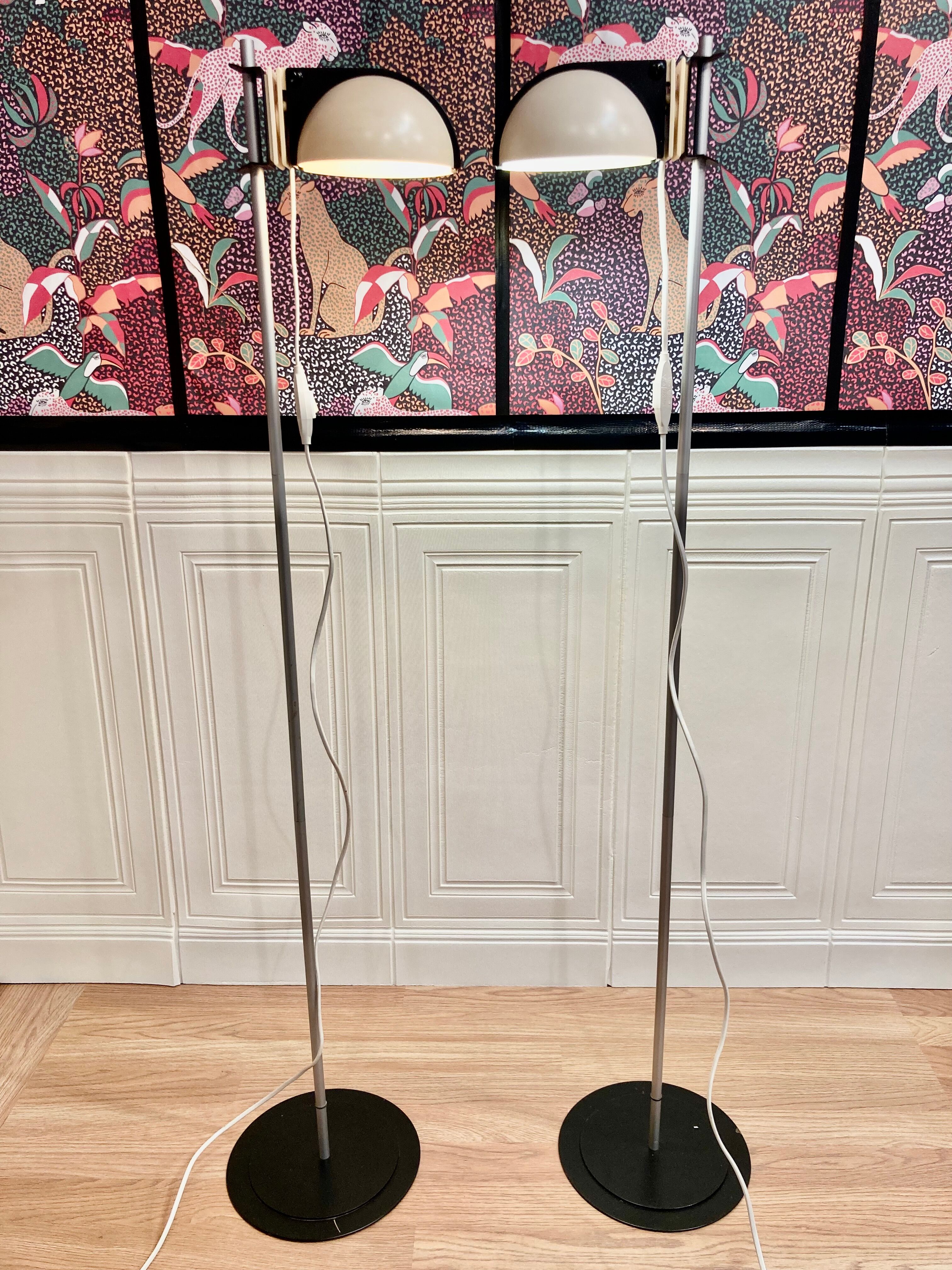 A pair of modular design floor lamps from the 1960s.