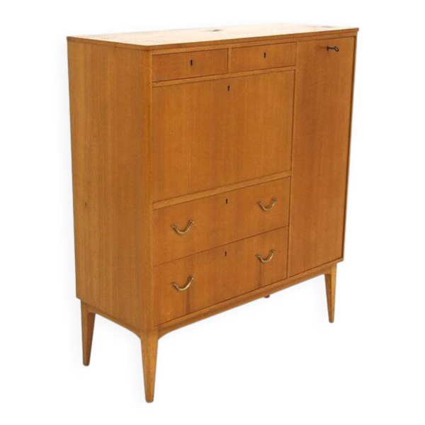 Secrétaire scandinave en orme, Suède, 1940