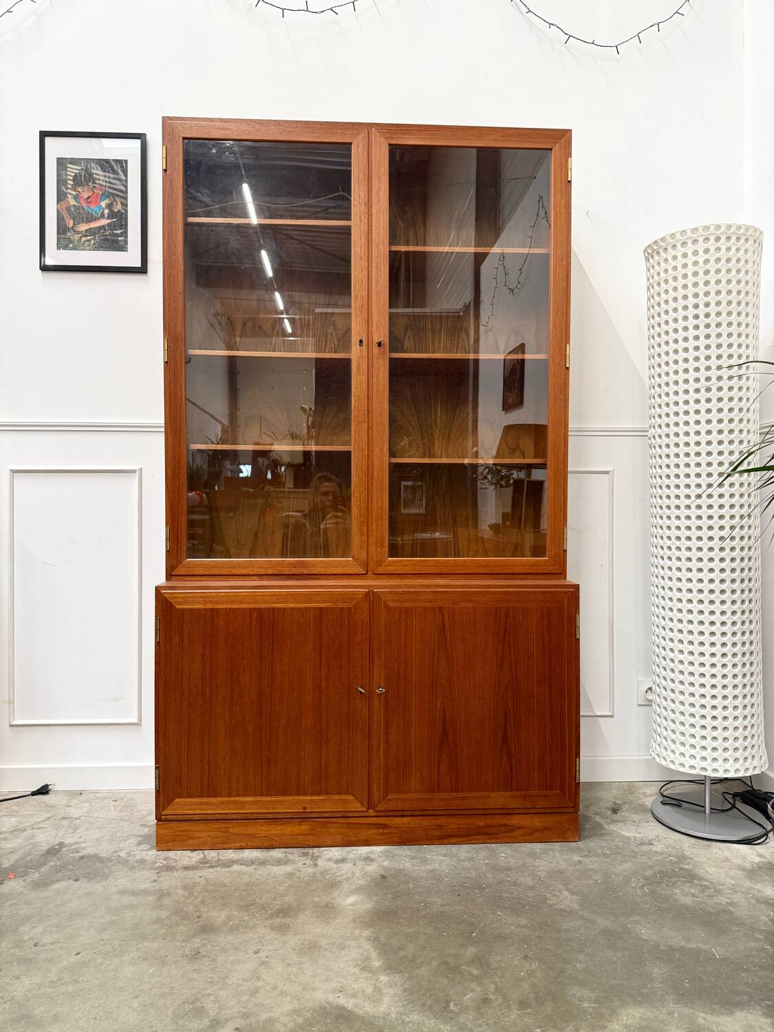 Scandinavian glass sideboard in teak