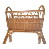 Old rattan magazine rack from the 70s