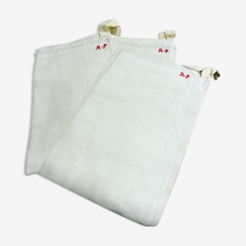 New linen tea towels embroidered AP