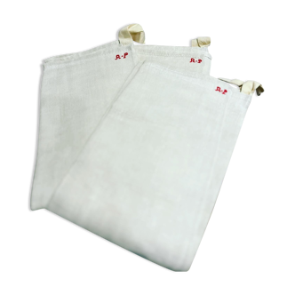 New linen tea towels embroidered AP