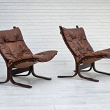 1970s, Norwegian design by Ingmar Relling, model "Siesta", pair of two chairs, original condition.