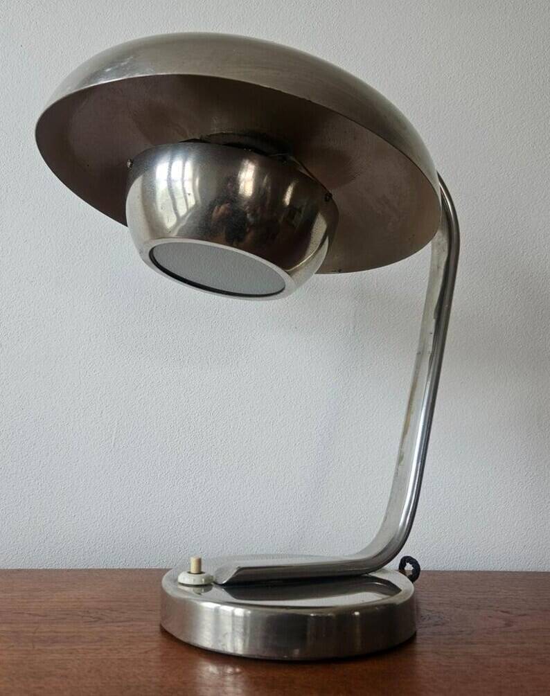 Rare Bauhaus Chrome Table Lamp, Franta Anyz, Functionalism, Art Deco, 1930s