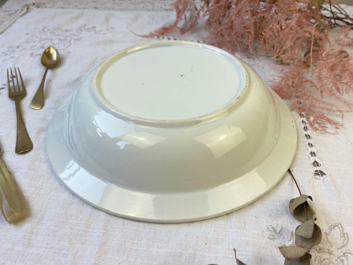 Vintage hollow dish Terre de fer St Amand & Hamage model Laurier made in France