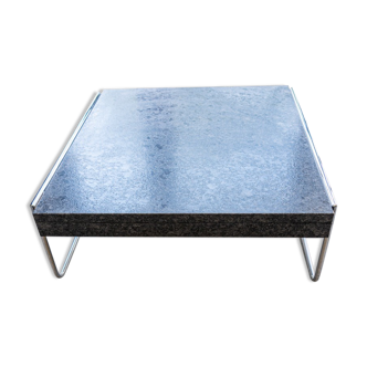 Silver grey stone coffee table